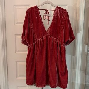 Free People Pink Velvet Blouse